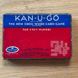 Vintage KAN-U-GO Crossword Card Game, Copyright 1937